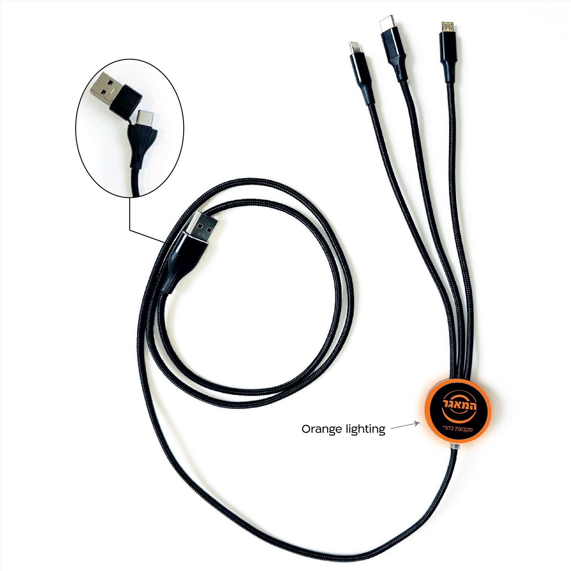 כבל טעינה מואר 